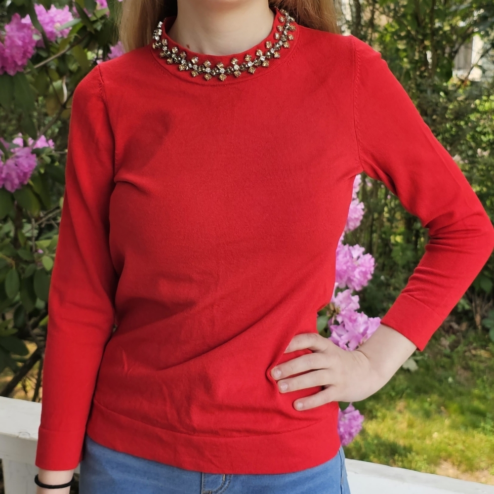 Ann Taylor Embellished Rhinestone Top